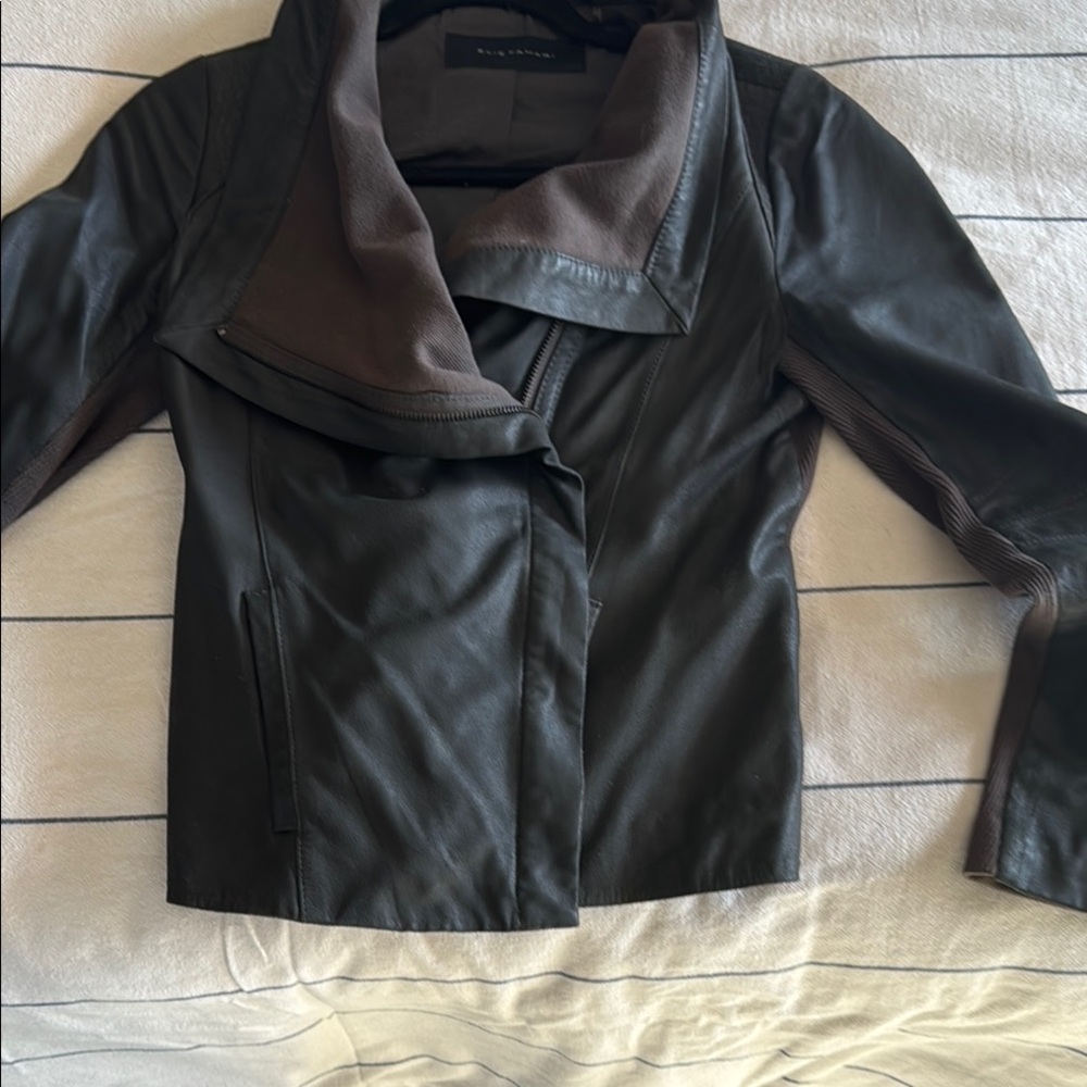 Dark Grey Leather Jacket